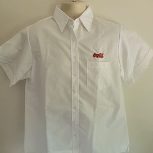 Vtg 90s Coca Cola Employee Uniform Button Down Work Shirt Mens XXL NEW Size 18